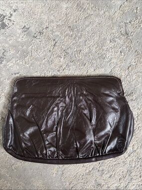 VTG Leather Clutch Bag in Dark Brown